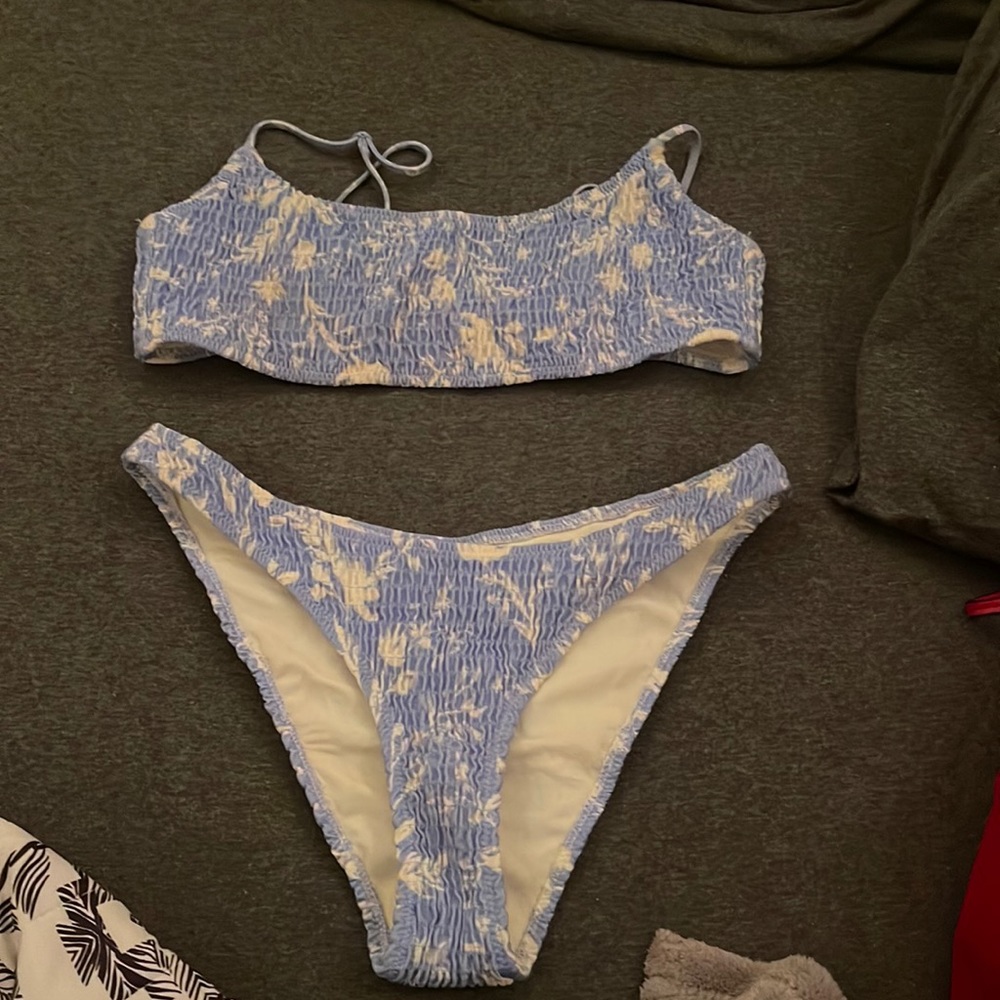 Triangl Bathing suit size medium blue and white size medium